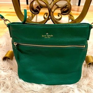 Kate Spade emerald green cross body bag like new genuine leather